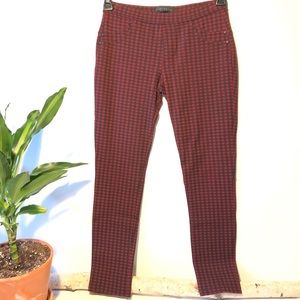 Sanctuary Burgundy Checkered Pants, XS